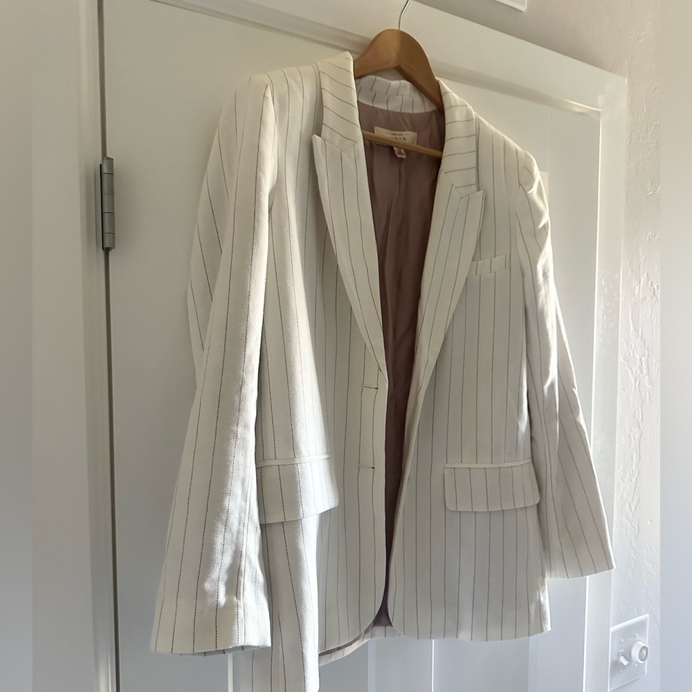Black/white striped Linen Blend Blazer NWOT - Picture 14 of 17
